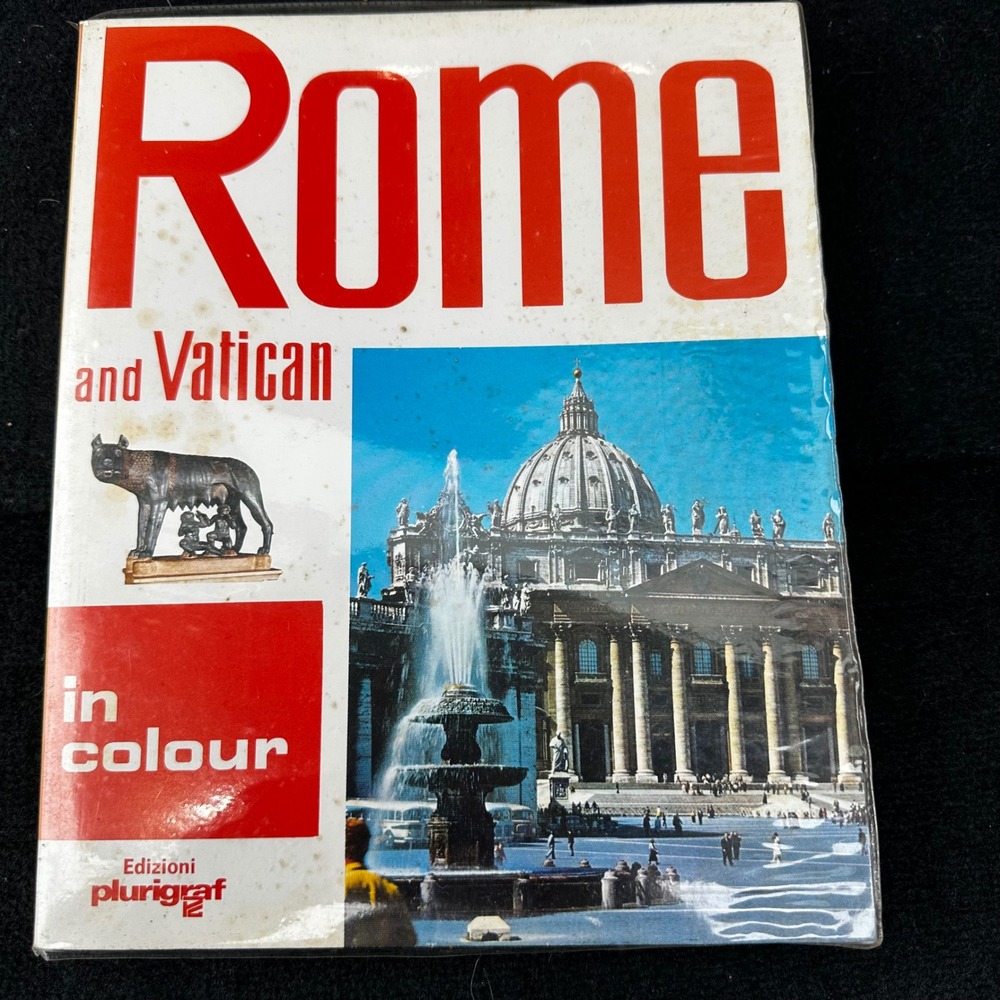Vintage 70s Rome and Vatican Italy Travel Guidebook Edizioni Plurigraf in Colour